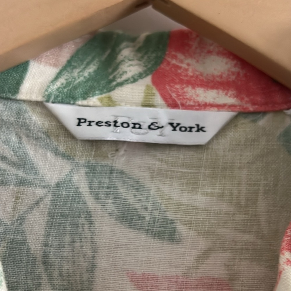 *SOLD* ✨ Preston & York 100% Linen Blouse - Multi / Tropical (S) - Picture 2 of 4